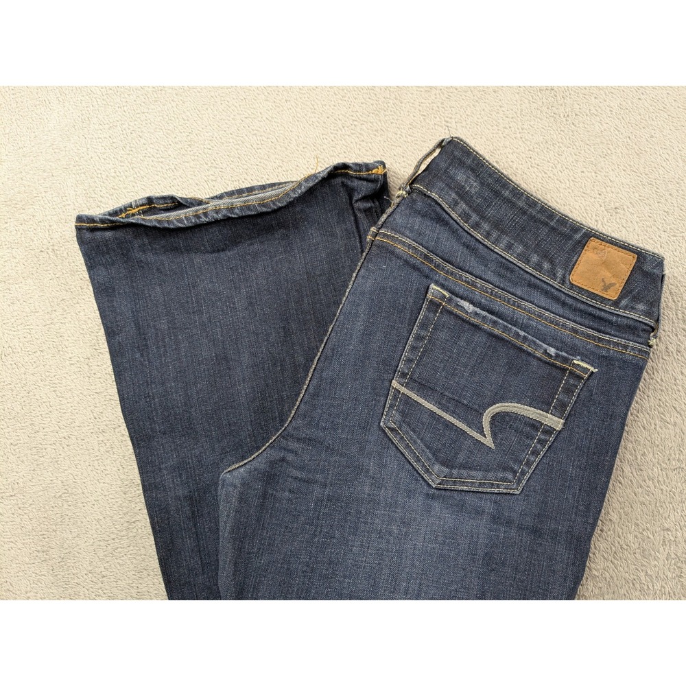 American Eagle Artist Flare Jeans Womens 12 Dark Wash Stretch Denim Mid Rise